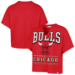 Chicago Bulls '47 Women's Elation Oversized Notch Neck T-Shirt Red - NBA