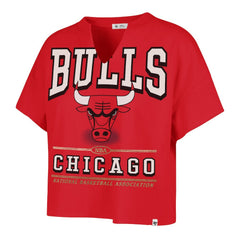 Chicago Bulls '47 Women's Elation Oversized Notch Neck T-Shirt Red - NBA