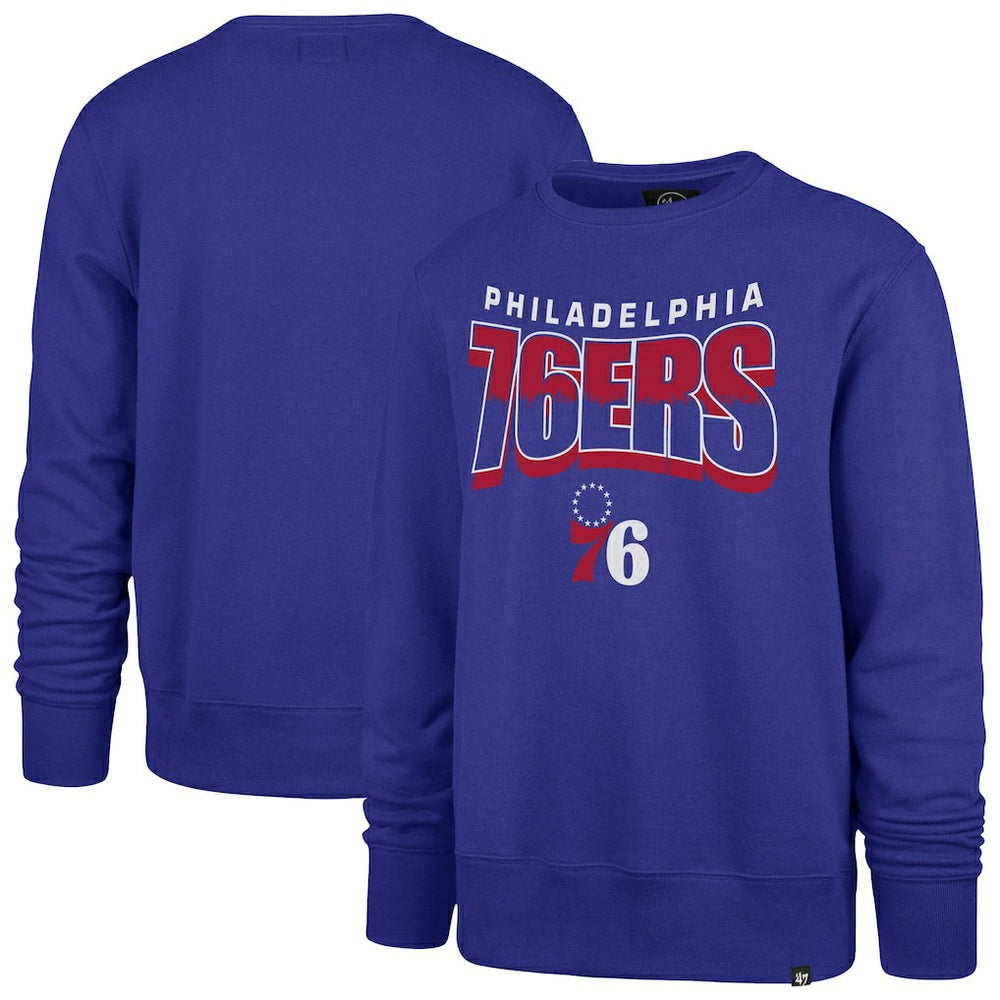 Philadelphia 76ers '47 Unisex Brush By Headline Crewneck Sweatshirt Royal - NBA