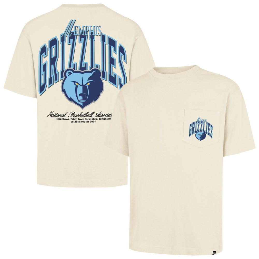 Memphis Grizzlies '47 Unisex Crossover Collection Foundation Pocket T-Shirt Cream - NBA