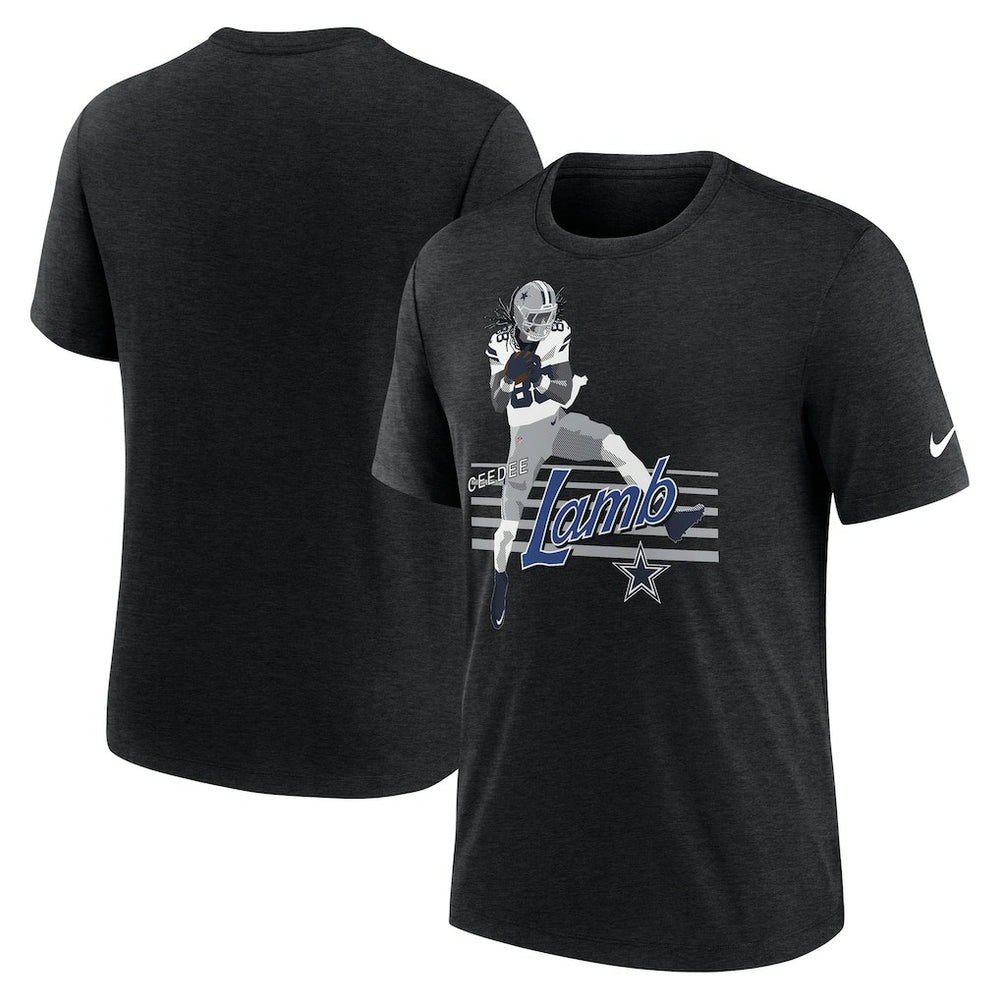 CeeDee Lamb Dallas Cowboys Player Graphic T-Shirt Heather Black | Nike for Sale