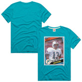 Dan Marino Miami Dolphins Homage Unisex NFL Topps Trading Card Tri-Blend T-Shirt Aqua | NFL