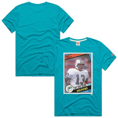 Dan Marino Miami Dolphins Homage Unisex NFL Topps Trading Card Tri-Blend T-Shirt Aqua | NFL