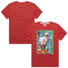 Jerry Rice San Francisco 49ers Homage Unisex NFL Topps Trading Card Tri-Blend T-Shirt Scarlet | NFL