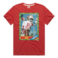 Jerry Rice San Francisco 49ers Homage Unisex NFL Topps Trading Card Tri-Blend T-Shirt Scarlet | NFL