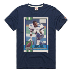 Emmitt Smith Dallas Cowboys Homage Unisex NFL Topps Trading Card Tri-Blend T-Shirt Navy | NFL
