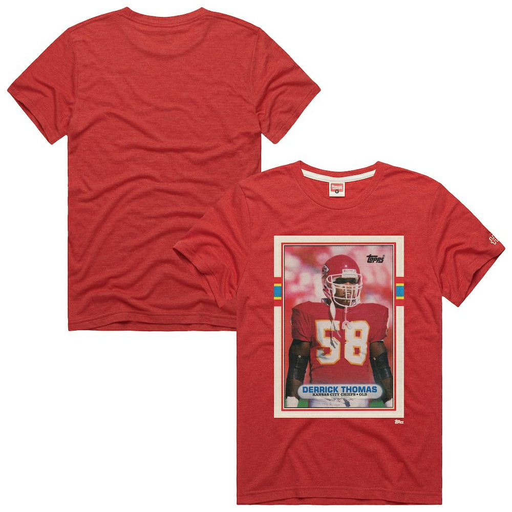 Derrick Thomas Kansas City Chiefs Homage Unisex NFL Topps Trading Card Tri-Blend T-Shirt Red | NFL