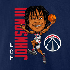 Tre Johnson III Washington Wizards Caricature T-Shirt Navy - NBA