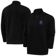 France National Team Antigua Genesis Quarter-Zip Pullover Black - FIFA World CUP
