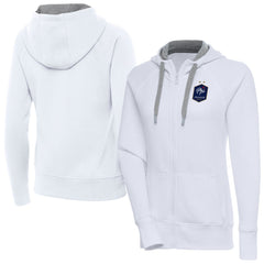 France National Team Antigua Women's Takeover Full-Zip Hoodie White - FIFA World CUP