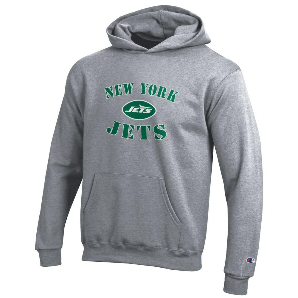 New York Jets Champion Youth Powerblend Fleece Hoodie Gray | NFL