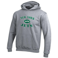 New York Jets Champion Youth Powerblend Fleece Hoodie Gray | NFL