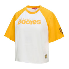 San Diego Padres Mitchell & Ness Women's Cropped Raglan Boxy T-Shirt - MLB