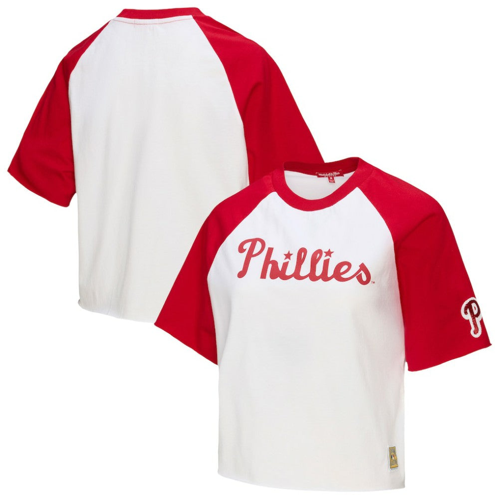 Philadelphia Phillies Mitchell & Ness Women's Cropped Raglan Boxy T-Shirt - MLB