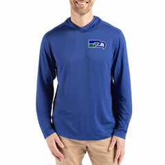 Seattle Seahawks Cutter & Buck Coastline Epic Comfort Eco Recycled Long Sleeve Hoodie T-Shirt Blue | NFL