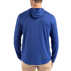 Denver Broncos Cutter & Buck Coastline Epic Comfort Eco Recycled Long Sleeve Hoodie T-Shirt Blue | NFL