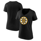 Boston Bruins Women's Essential V-Neck T-Shirt - Black - NHL