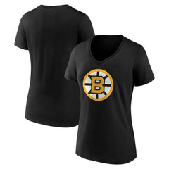 Boston Bruins Women's Essential V-Neck T-Shirt - Black - NHL