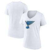 St. Louis Blues Women's Essential V-Neck T-Shirt - White - NHL