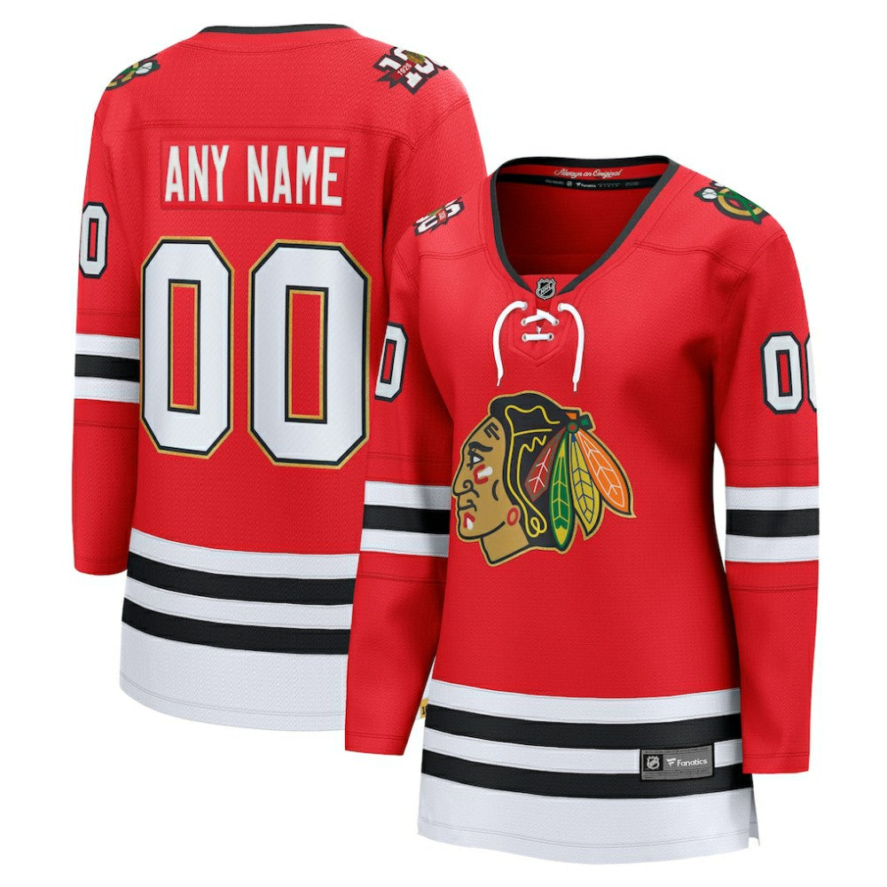 Chicago Blackhawks Fanatics Women's Centennial Breakaway Custom Jersey - Red - NHL
