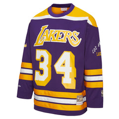 Shaquille O'Neal Los Angeles Lakers Unisex Maxxed Out Fashion Hockey Jersey Purple - NBA