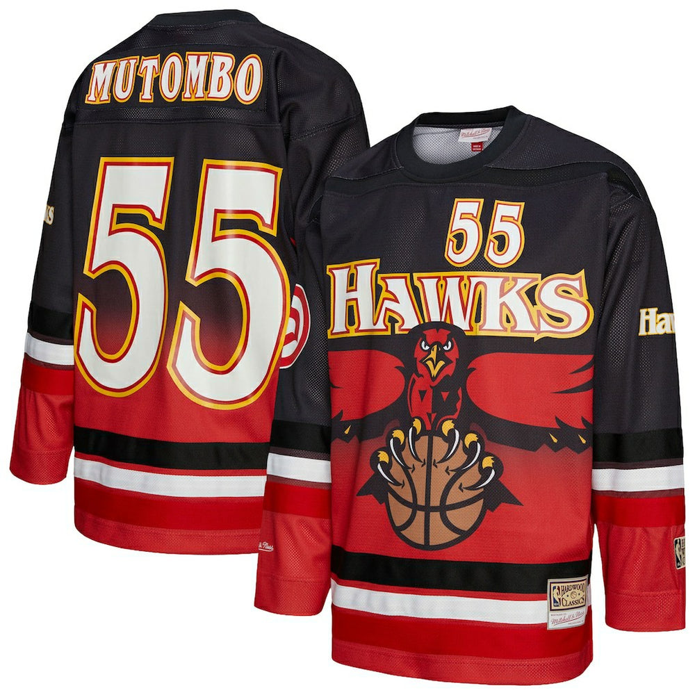 Dikembe Mutombo Atlanta Hawks Unisex Maxxed Out Fashion Hockey Jersey Red - NBA