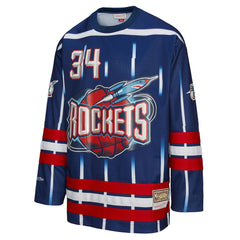 Hakeem Olajuwon Houston Rockets Unisex Maxxed Out Fashion Hockey Jersey Navy - NBA