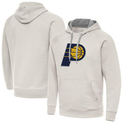 Indiana Pacers Antigua Big Logo Victory Pullover Hoodie Cream - NBA