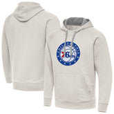 Philadelphia 76ers Antigua Big Logo Victory Pullover Hoodie Cream - NBA