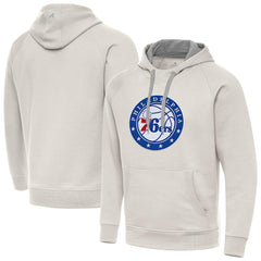 Philadelphia 76ers Antigua Big Logo Victory Pullover Hoodie Cream - NBA
