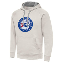 Philadelphia 76ers Antigua Big Logo Victory Pullover Hoodie Cream - NBA