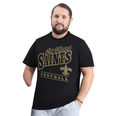 New Orleans Saints G-III Sports by Carl Banks Adaptive Headliner Graphic T-Shirt Black | NFL