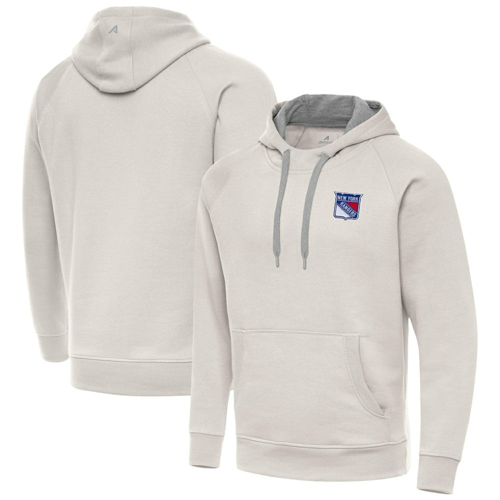 New York Rangers Antigua Victory Pullover Hoodie - Cream - NHL
