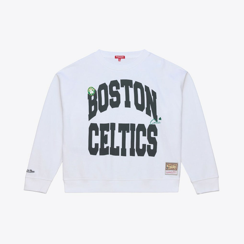 Boston Celtics Women's Lightweight Block Letter Sweatshirt White - NBA