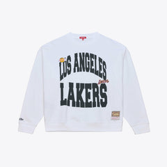 Los Angeles Lakers Women's Lightweight Block Letter Sweatshirt White - NBA