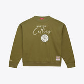 Boston Celtics Women's Lightweight Script Sweatshirt Olive - NBA