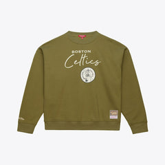 Boston Celtics Women's Lightweight Script Sweatshirt Olive - NBA