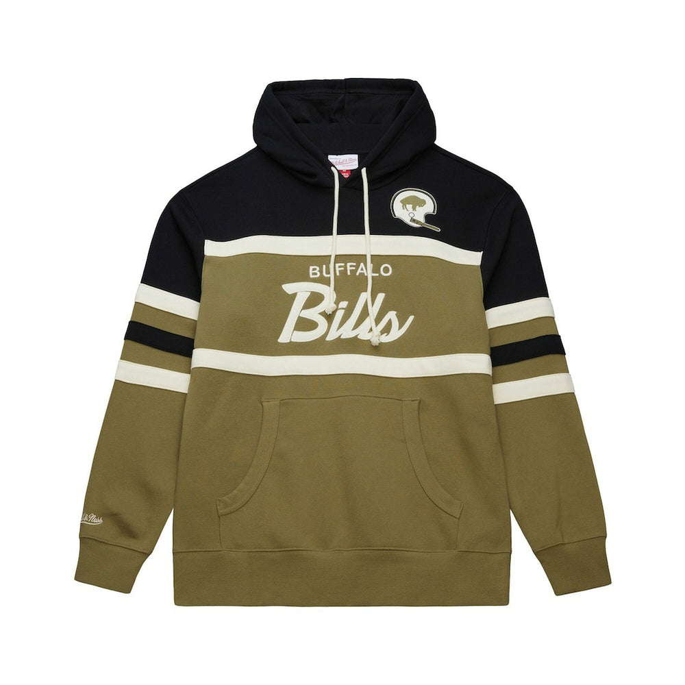 Buffalo Bills Vintage Logo Head Coach Hoodie Olive | Mitchell & Ness