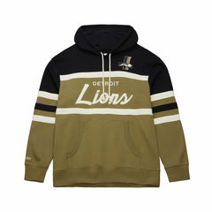 Detroit Lions Vintage Logo Head Coach Hoodie Olive | Mitchell & Ness