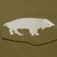 Buffalo Bills Vintage Logo Premium T-Shirt Olive | Mitchell & Ness