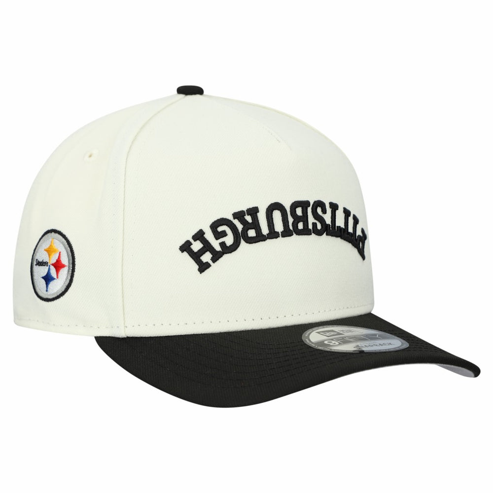 Pittsburgh Steelers New Era Upside Down 9FIFTY A-Frame Snapback Hat Cream | NFL