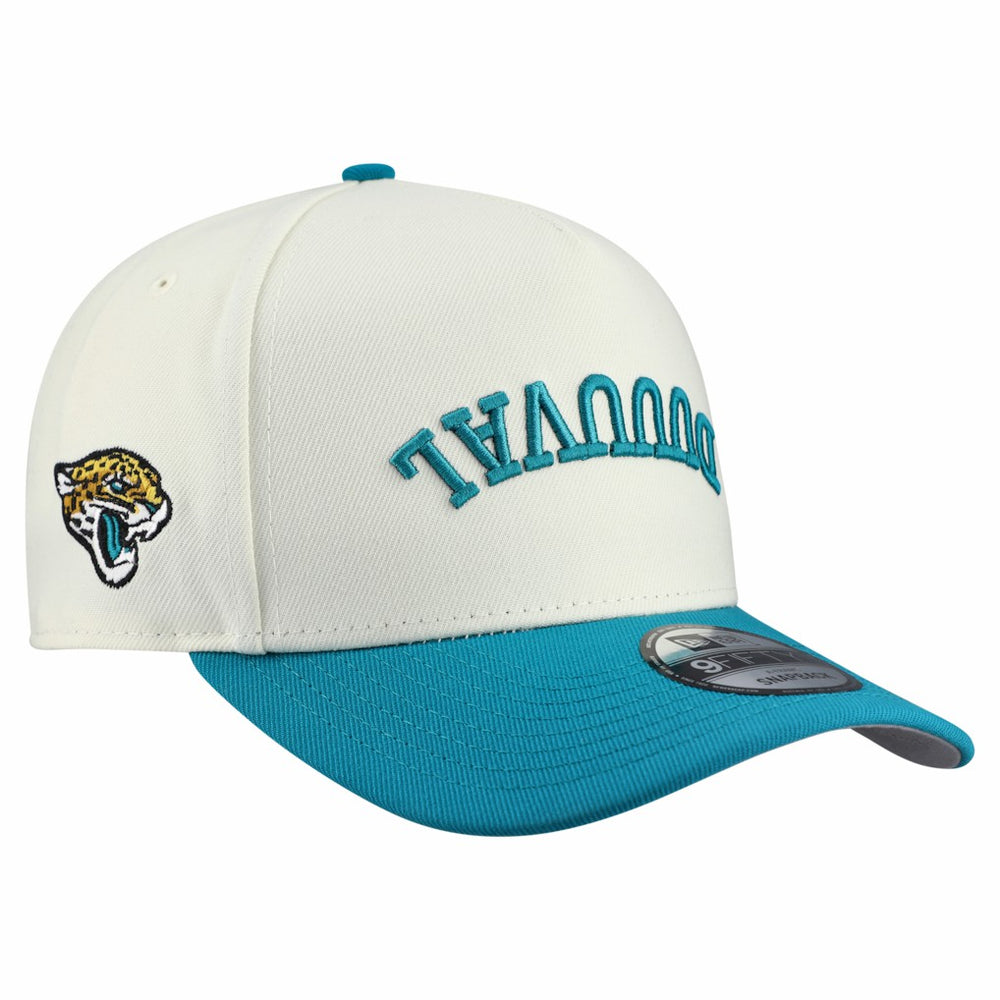 Jacksonville Jaguars New Era Upside Down 9FIFTY A-Frame Snapback Hat Cream | NFL