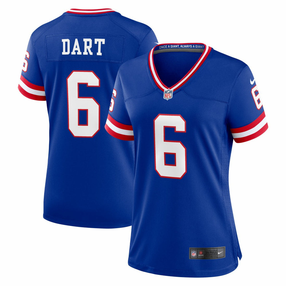 Jaxson Dart New York Giants Women's Alternate 2 Classic Game Jersey Royal | Nike for Sale
