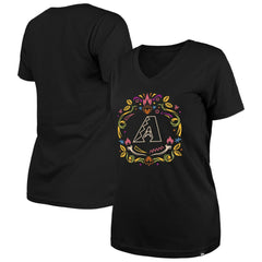 Arizona Diamondbacks New Era Women's Día de los Muertos V-Neck T-Shirt - MLB