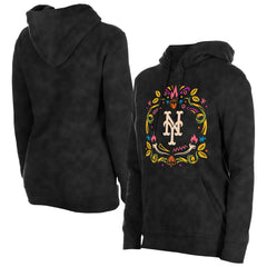 New York Mets New Era Women's Día de Muertos Mineral Wash Hoodie Sweatshirt - MLB