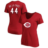 Elly De La Cruz Cincinnati Reds Profile Women's Plus Size Name & Number V-Neck T-Shirt - MLB