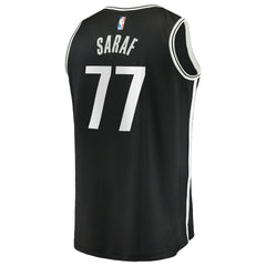 Ben Saraf Brooklyn Nets Fast Break Replica Jersey Black Icon Edition - NBA