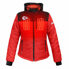 Kansas City Chiefs ActionHeat Women's 5V Battery Heated Insulated Puffer Full-Zip Jacket Red/Black | NFL
