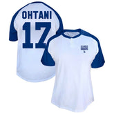 Shohei Ohtani Los Angeles Dodgers Profile Women's Plus Size Name & Number Raglan Henley T-Shirt - MLB