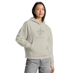New Orleans Saints Starter Women's Rhinestone Relaxed Hoodie Khaki | NFL